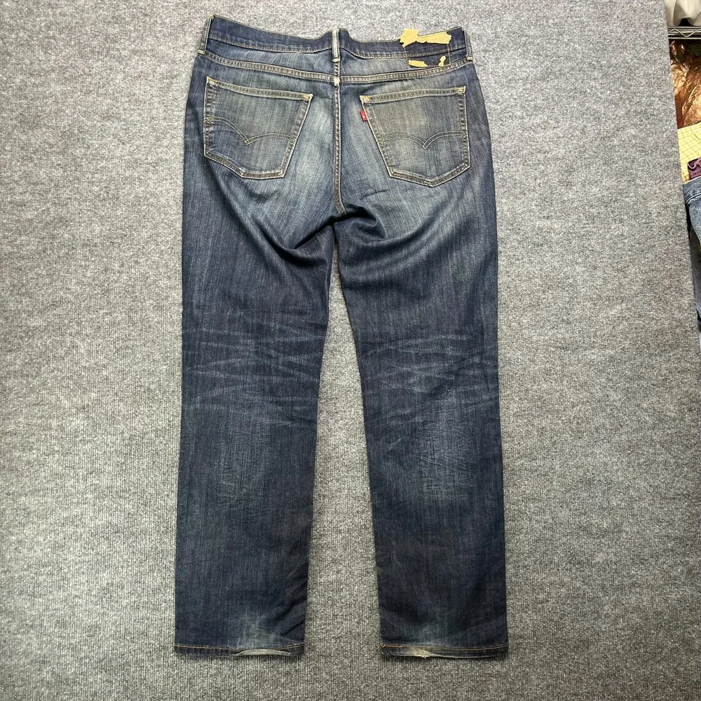 Levi's Jeans Mens Blue Denim Stretch Mid Rise Classic Straight Zip Fly - 37X32.5